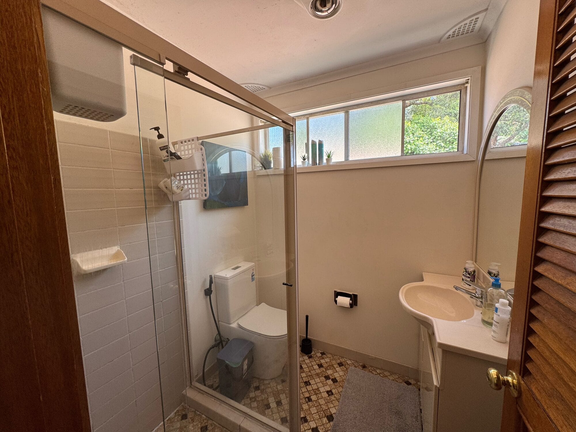 Upstairs bathroom with shower